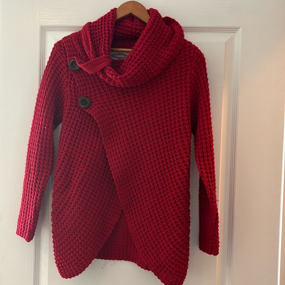 Red knit sweater